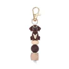 1pc Cartoon Puppy Silicone Beaded Keychain - Novelty Keychain For Women, Lobster Clasp, Suitable For Backpack Hanging, Key Ring Decoration, Birthday Gift Accessory, Wallet Decoration - Multicolor - View 6