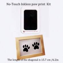1 Set (Include Photo Frame ,Ink ,And White Board ) No-Touch Inkless Paw Print Kit ,Preserving Your Cherished Pet Paws ,Inkless Pet Paw Print Photo Frame