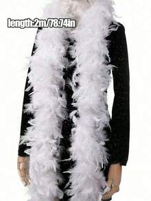 1pc Fluffy Faux Feather Scarf, Feather Shawl, Suitable For DIY Birthday Party Costumes, Wedding Photography Props, Stage Performance, Family Gatherings, Halloween Costumes, Concerts And Home Decor, Carnival Costumes And Accessories, Party Supplies. - Multicolor - View 21