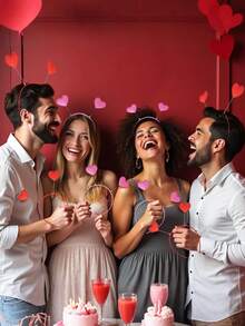 2 st. paljett-hjärtformat hårband, alla hjärtans dag-moderikt hårband, rött och rosa paljett-huvudbonad med cupidhuvuden, hårband med alla hjärtans dag-accessoarer för festtillbehör, romantiska håraccessoarer alla hjärtans dag, frierier, födelsedagar och nyårsfiranden, fest-/födelsedagsaccessoarer - Multifärgad - Visa 6