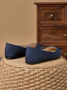 2025 New Fashion Pointed Toe Flats, Versatile Casual Soft-Sole Elegant Outdoor Loafers, Available In Multiple Sizes - 1. Navy Blue [Patchwork] - View 6