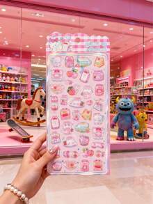 Cute Ice Cream, Candy, Bear, Rabbit, Dog 3D Embossed Stickers, Cartoon 3D Sticker Decals For Pencil Case, Backpack, Water Bottle, Desk, Car, Luggage, Fridge, Scrapbooking Scrapbook Supplies Stationery - Multicolor - View 5