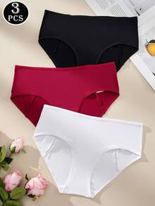 3 Stück Damen Alltagsunterwäsche, mit sexy Kreuzriemen-Design, weicher und hautfreundlicher Stoff. Schwarz - stilish & cool, Rot - süß & sexy, Weiß - einfach & vielseitig. Dieses 3er-Pack Set deckt Ihren Bedarf für Pendeln, Dates und den täglichen Gebrauch ab. - Verschiedenfarbig - Übersicht 4