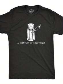 A Salt With A Deadly Weapon, Assault, Knife Shirts, Crime Lovers Gifts, Funny Shirts, True Crime Shirts, Ino, True Crime Poast,This Fun Printed Casual T-Shirt Is The Perfect Gift For Valentine's Day/Christmas - 款式15 - 查看 1