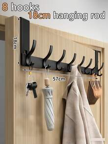 New No-Drill Door Hook, Over-The-Door Hanging Rack, Extended Length Door Mounted Clothes Hanger, Essential For Hanging Clothes. Ideal For Bedroom Storage. - Multicolor - View 13