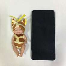 1pc Winter Wonderland Accent - Mini Sleeping Doll In Animal Robe - Multicolor - View 9