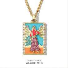 Tarot Card Necklace Women, Gold Vintage Pendant, Good Luck Amulet Jewelry - e - Xem 5