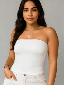 5-Piece Set: Women's Strapless Tube Top With Lining, Bustier Style, Basic Blogger Fashion, One Size - KIT 5 Peças-1 - 查看 2