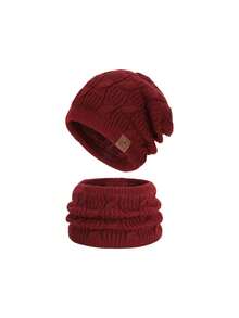 Women's 3 PiecesHat, Scarf And Gloves Set / 2-Piece Hat And Scarf Set / Single Women's Knitted Beanie Hat With Ear Warmer, Autumn/Winter Valentines Gift - 9983-3 - View 15