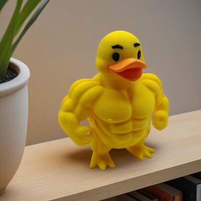 1个站立肌肉鸭摆件，节日派对礼品，家居桌面装饰，生日礼物，肌肉鸭主题礼品创意，汽车装饰，送给朋友、同事、家人的趣味礼物，创意肌肉鸭书架装饰，健身爱好者的幽默礼物