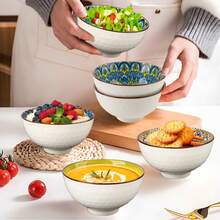 6 Colourful 10oz Ceramic Bowls With Gift Box | Small Dessert & Snack Bowls For Ice Cream, Cereal, Soup | Fun Kitchenware & Dining Accessories - Green - View 11