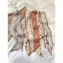 4pcs/Set Women's French Style Vintage Floral Striped Printed Scarf Hairband, For Casual, Elegant, Daily, And Dating Occasions, A Multi-Purpose Gift For Dress-Up Gym Valentine's Day Valentines Headband Turban Headband Sweatband, School Stuff, College, Headbands Fall Winter Hair Band Hair Accessories For Women For Vacation Outfits Woman