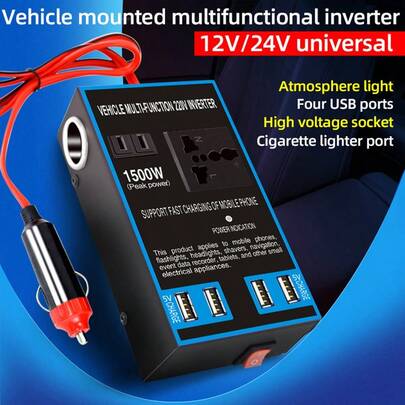 Inversor De Energia Para Carro 12v 24v A  1500w Mul