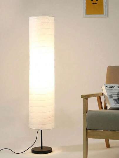 1 pieza Pantalla de lámpara de papel estilo europeo blanco, simple para estudio, dormitorio, decoración del hogar