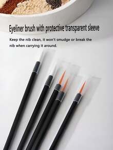 10pcs Disposable Eyeliner Brush, Lip Brush, Lip Liner, Makeup Eyeliner Brush, Lipstick Brush, Makeup Brushes For Women (Black & White) - Multicolor - View 5