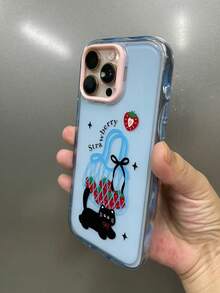 1个波点绿色背景手机壳，兼容 16 Pro Max、Apple 15、新款16 Pro、Viral 14、13英寸硅胶手机壳，防摔保护套，15 Pro女士款 - 淺藍色 - 查看 5