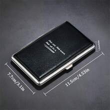 Pattern Thick Cigarette Box, Black And Brown Leather Texture, Can Hold 20 Cigarettes, Each Box Has A Rubber Strap Fixed Ultra-Thin Flip Design, Fashionable And Creative Moisture-Proof And Pressure Resistant Portable Cigarette Box - Multicolor - View 1
