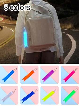 1 件安全反光标签吊坠钥匙扣夜光钥匙链包背包饰物反光条夜间反光学生女士男士礼物，反光吊坠，可爱星形荧光反光钥匙扣，适用于斋月，反光自行车饰物，步行反光配件，跑步反光物品，登山饰物，夜间安全装饰品，适用于带扣、钥匙扣和背包。