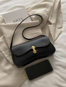 Fashion, Simple, Casual Pu Flap Underarm Bag. Suitable For Shopping, Purse, Students, Young Women, Office Women. Perfect For Office, College, Work, Business, Commuting, Outdoor Activities, Travelling And Picnic.