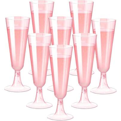 10/25pcs 150ml/5oz Champagne Flutes Sparkling Champagne Bar Cups Clear Toasting Glasses For Picnics Weddings Parties Cocktail Event Supplies And Outdoor Celebrations Elegant & Easy Clean Up, New Year's, And Christmas.(Verre En Plastique-Cup Cake-Decoration Mariage-Decoration Anniverssaire)