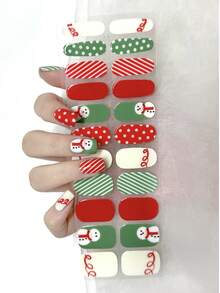 Tiras de calidad de salón, a prueba de agua y de larga duración, manicura festiva perfecta como regalo de Navidad para mujeres, suministros de arte de uñas