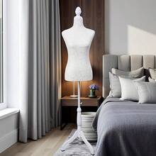 Clothing Store Flat Bust Mannequin Display Stand, Half Body Korean Style Female Garment Window Showcase Full Body Dummy Female Prop - Black and White - View 12