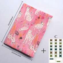 1个A5/A6斑点猫系列书套，计划本保护套，日记本保护壳，办公文具用品，赠送1张布艺索引贴纸