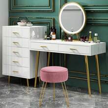 Vanity StoolsGERANT - Taburete Multifuncional para Cambiador reposapiés Redondo de Terciopelo con Patas de Metal Modernos taburetes de Cambiador para Sala de Maquillaje Rosa ClaroVanity Stools - rosaclaro - Ver 4