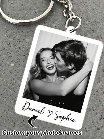 Llavero acrílico personalizado con foto, llavero de pareja, regalo para novio/esposo, llavero personalizado con foto, regalo de pareja, regalo del Día de San Valentín, llavero personalizado, regalo de aniversario, regalo personalizado, multifuncional, decorativo, reutilizable, exquisito y de moda