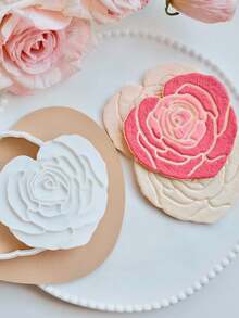 妈妈生日翻糖饼干模具 情人节母亲节快乐 爱心玫瑰造型压花压模 DIY烘焙工具 - 模具 - 查看 2