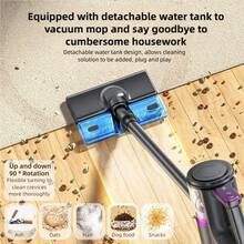 Wireless Handheld Vacuum Cleaner & Mop 2-In-1, Super Strong Suction Deep Cleaning, Vacuum & Mop Simultaneously, Long Battery Life Cordless, Multi-Scene Applicable, Dry & Wet Dual-Use Dust Mite & Dust Cleaning Tool, Large Dust Cup Easy To Disassemble And Clean