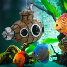 Decoração Para Aquário Submarino – Decoração Temática Subaquática e Abrigo Natural - Multicolorido - Visão 7