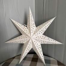 1pc Foldable Hanging LED Starlight Lamp, Battery Not Included, Star & Moon Paper Lamp, Star Shaped Lamp, Hollow Paper Lamp, Suitable For Room Decor, Party, Christmas Decoration - Ngôi sao - Xem 3