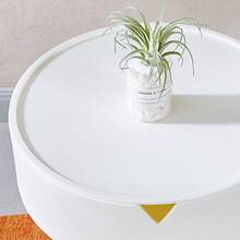 Mesita auxiliar moderna para dormitorio con espacio de almacenamiento - Blanco - Ver 4