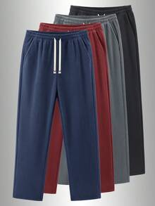 1件装男士抓绒慢跑裤 - 柔软保暖户外休闲运动裤，弹性腰带运动休闲裤，适合跑步、徒步、冬季穿着