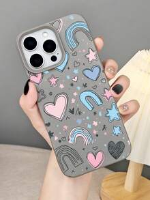 Cute Heart Rainbow Star Pattern Phone Case Cover With Fun Colorful Design Protective Shockproof Slim Fit Compatible With Iphone 17Promax/17Pro/17AIR/17/16Promax/16Pro/16Plus/16/15Promax/15Pro/15Plus/15/14Promax/14Pro/14Plus/14/13Promax/13Pro/13/12Promax/12Pro/12/11Promax/11Pro/11/XSMAX/X/XS - Mint Green - View 8