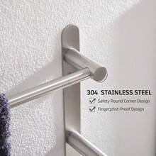 Bath Towel Bars Stainless Steel Bathroom 3Tiers Ladder Towel Rack Wall Mount Towels Shelves Brushed Nickel B5002BRL24 - Brushed - View 3