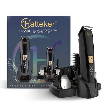 Hatteker 6-in-1 Professionelles Herren-Körperpflege-Set Körpertrimmer