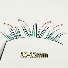 5 Pairs Colorful Ombre False Eyelashes - 12mm Black Base, One-Piece, Suitable For Cosplay/Christmas/Holiday Gifts, Natural Look