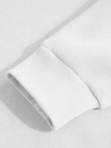 1 件男女通用连帽衫，饮料印花套头衫，羊毛衬里，适合秋冬季，适合日常休闲装、学校休闲装、通勤休闲装、情侣装、字母和英文图案 - 白色 - 查看 4