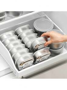 Wadah Penyimpanan Makanan Kedap Udara dari Baja Antikarat dengan Tutup, Kotak Bekal, Mangkuk Pengawet Makanan untuk Kulkas - MultiWarna - View 3