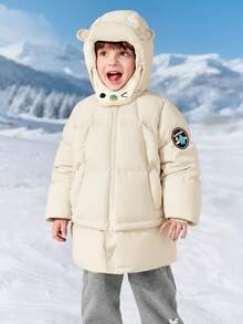 Balabala Chaqueta gruesa de plumón para niños, abrigo con capucha cálido de invierno 2025