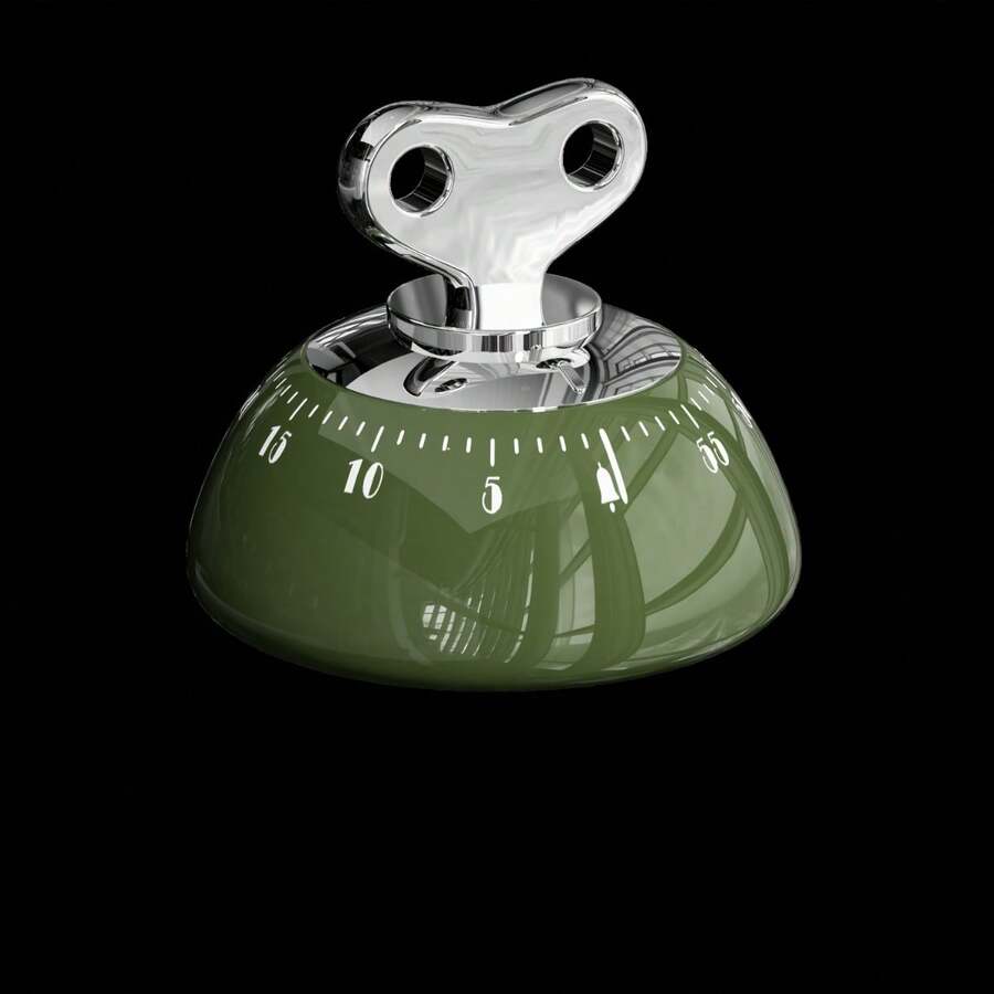 1个60分钟磁性厨房定时器，带响亮闹铃 - 无需电池，耐用塑料机械烹饪定时器，适用于烘焙、烤制和烧烤，易于读取的红色指针和透明玻璃盖，紧凑设计，适合家庭和专业厨房使用