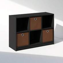 Cubic Multipurpose Clothing Closet Storage Organizer Shelf With Bin Drawers 6-Cube For Efficient Wardrobe Organization Americano/Medium Brown Color Ideal For Bedroom Closet Or Home Storage Solutions - 美式咖啡中棕色 - 查看 4
