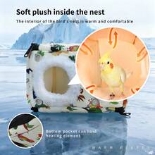 1个大容量鸟巢/鹦鹉巢，温暖隔热，适合鹦鹉过冬，易于拆卸和清洁，适合小型宠物 - 綠色 - 查看 9