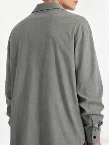 Vintage American Corduroy Plus Size Men Pocket Long Sleeve Jacket Coat