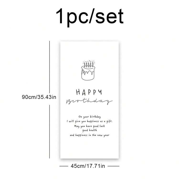 1套生日派对挂布，简约风格祝福主题背景墙海报 - 黑與白 - 查看 7