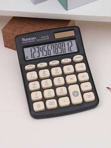 1pc 12-Digit Dopamine Calculator, Dual Power Supply (Solar + AAA Battery), Streamlined Body, Comfortable Grip, Material, Suitable For Home, Office, Cashier, Supermarket, School, High-Quality Calculator - 877b - View 4