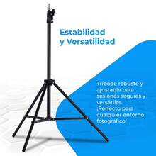 NK Soporte de Fondo para Fotografía Profesional de 1,50 x 2 Metros, Ajustable y Retráctible, 1 Trípode, 1 Barra Transversal entrelazada, 6 x Pinzas Resistentes, 1 Bolsa de Transporte portátil ✅ Entrega 24/72h a España (península) - Negro - Ver 3