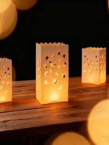 1/3/5/10 Pcs - Ramadan Flame Retardant Candle Bags, White Candle Bags, Suitable For Weddings, Valentine's Day Receptions, Engagement Ceremonies, Proposals, Ramadan And Other Occasions (Candles Not Included), Made Of Reusable Materials. Ramadan! - Multicolor - View 5